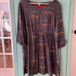 Boden Westminster Print Empire Waist Dress Size 16